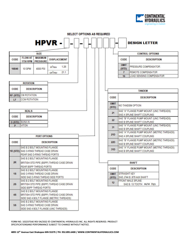 HPVR-10B40-RF-O-1R-A